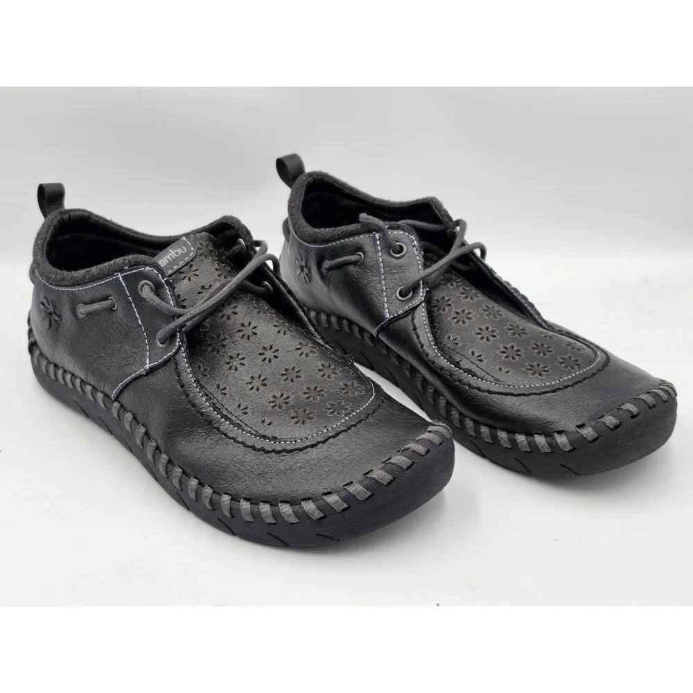 Jambu Mohave Black Lace Up Vegan Comfort Casual Shoes Women's Size 9